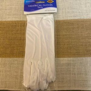 White Adult Theatrical Gloves. One Size